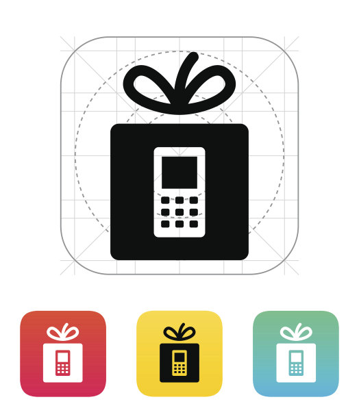 礼物手机图标。图片下载