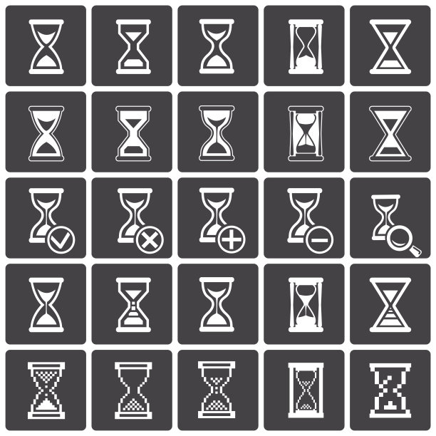 沙玻璃图标和符号。图片下载