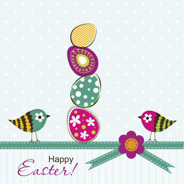 复活节贺卡模板图片下载