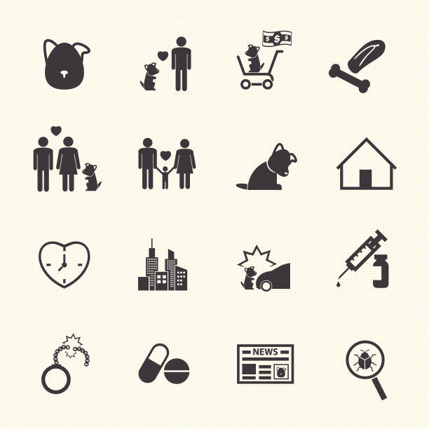 小狗生活图标集图片下载