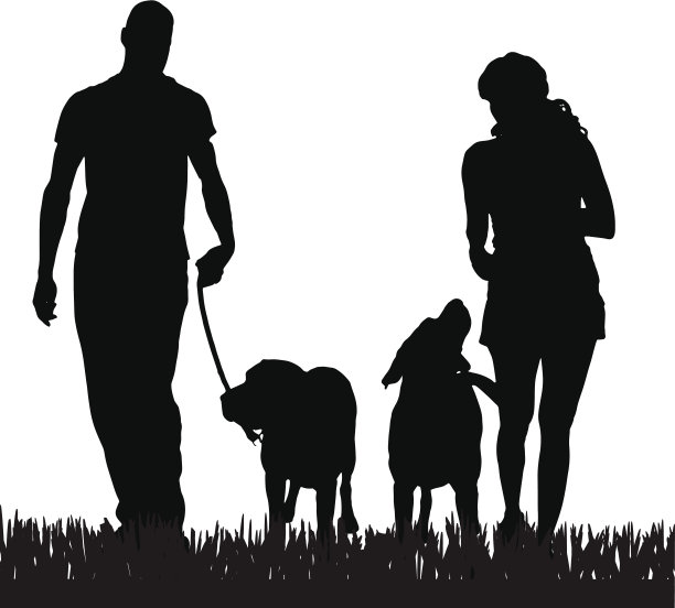 一个家庭的矢量剪影。图片下载