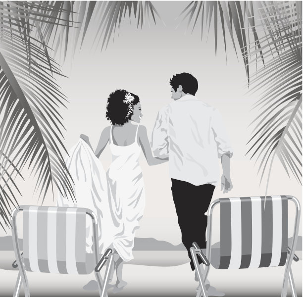 夫妇在海滩图片下载