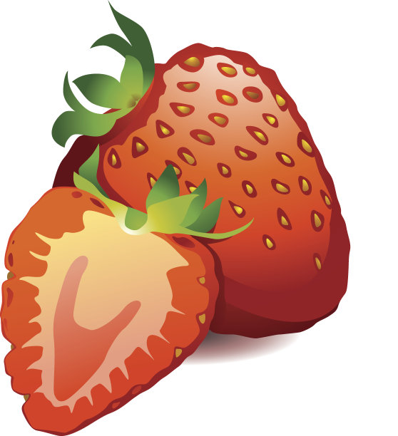 漂亮的成熟的鲜红草莓孤立图片下载