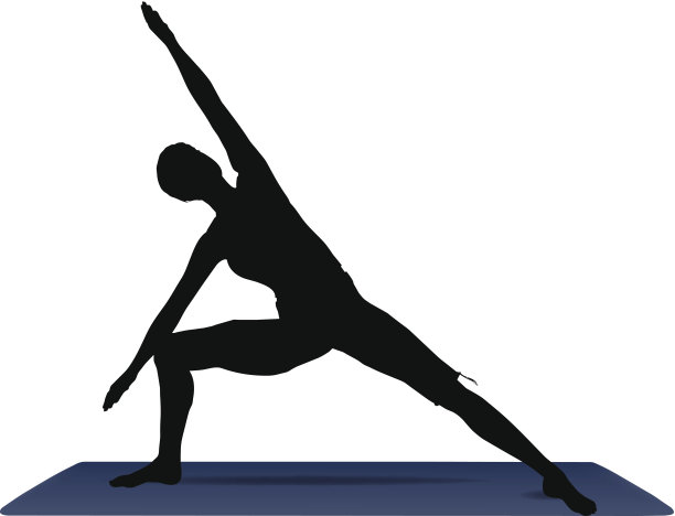 侧角姿势的瑜伽姿势矢量插图图片下载