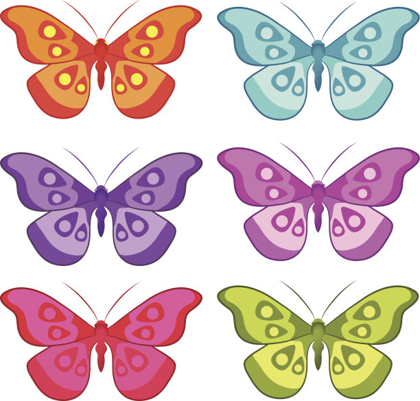 矢量彩色蝴蝶图片下载