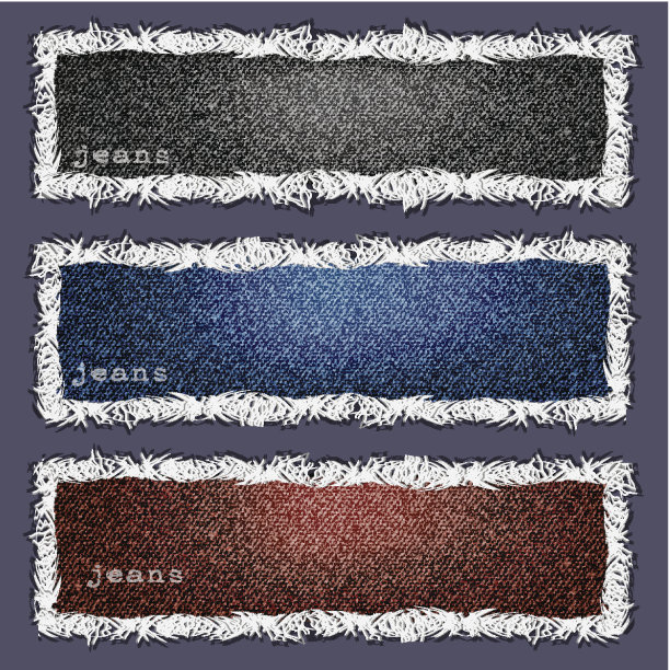 三个横幅的牛仔纹理图片下载
