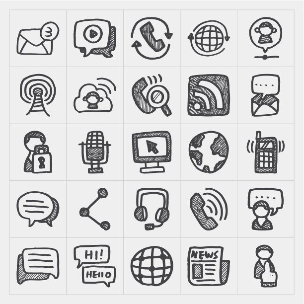 涂鸦交流图标集图片下载