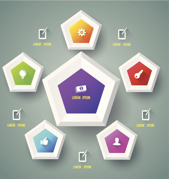 五角大楼与图标图片下载