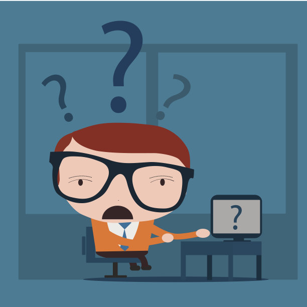 电脑前一名困惑的商人图片下载