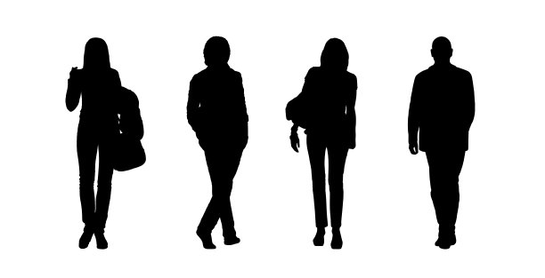 人们在户外行走的剪影8图片下载