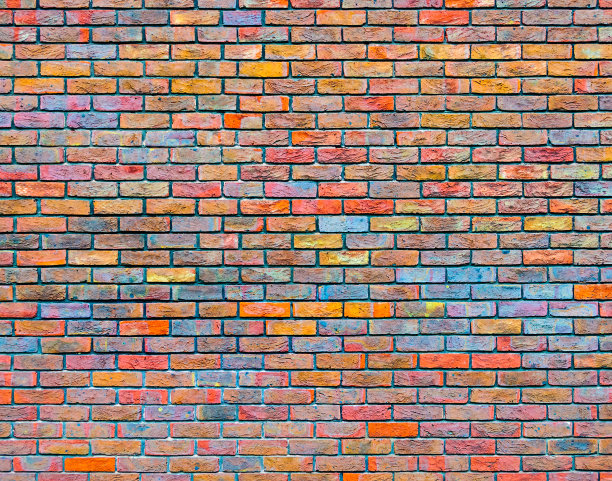 色彩丰富的砖墙纹理图片下载