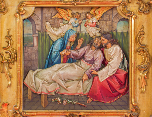 特纳瓦，斯洛伐克-圣约瑟夫之死刻有浮雕图片下载