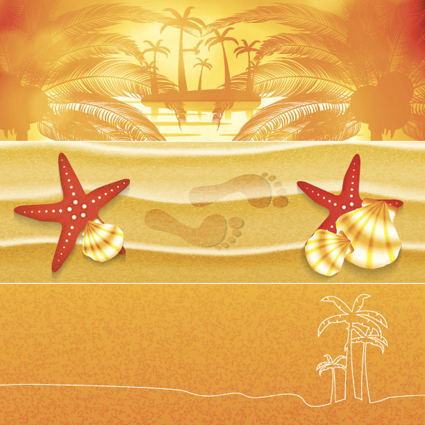 夏季背景横幅套装图片下载