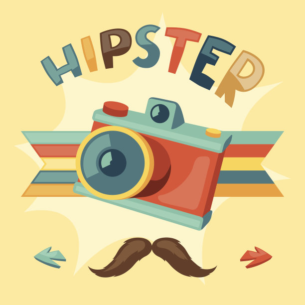 设计与照片相机在时髦的风格。图片下载