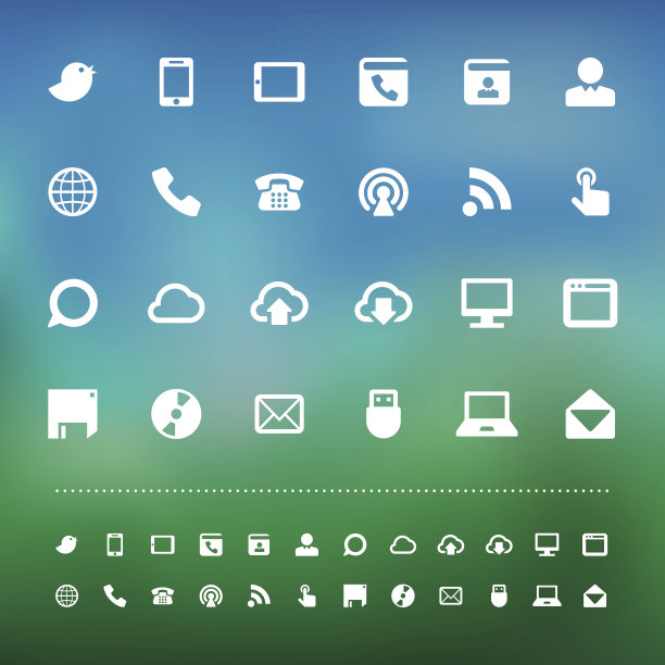 视网膜通信图标集图片下载