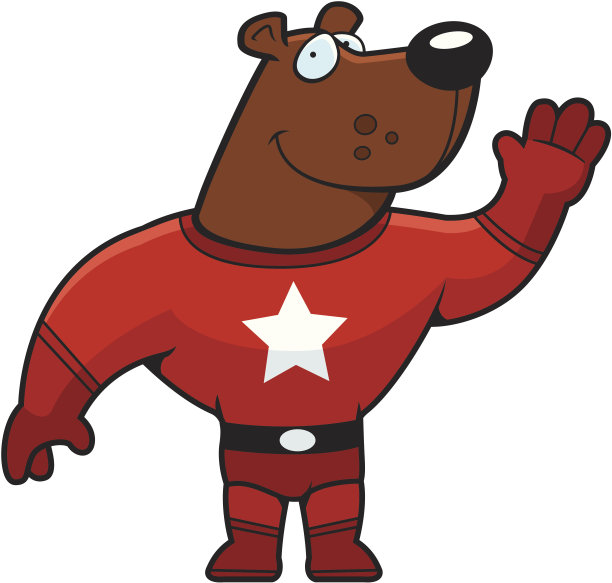 超级英雄熊挥舞着图片下载