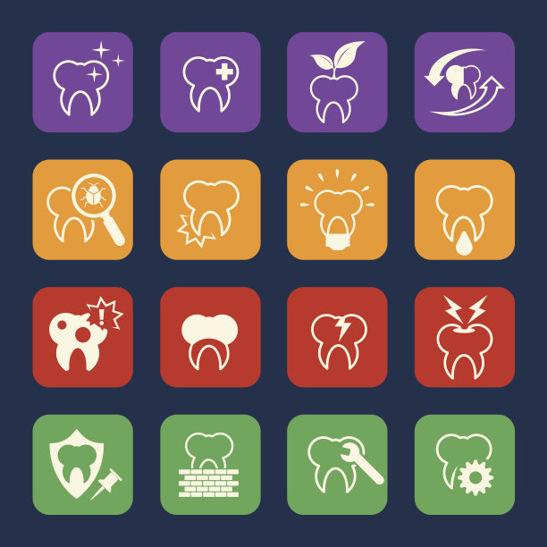 牙科和医疗图标。向量图片下载