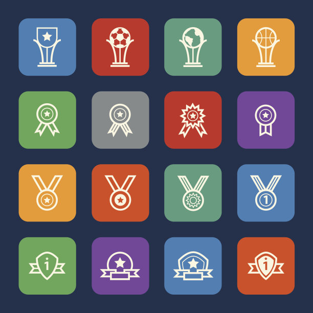 奖杯和奖项图标集。图片下载
