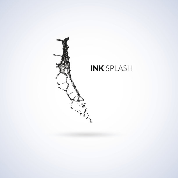 黑墨油漆或油渍隔离在白色上图片下载