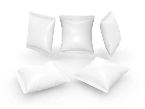 方形白色袋与修剪路径图片下载