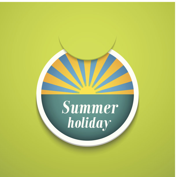 暑假贴纸。图片下载