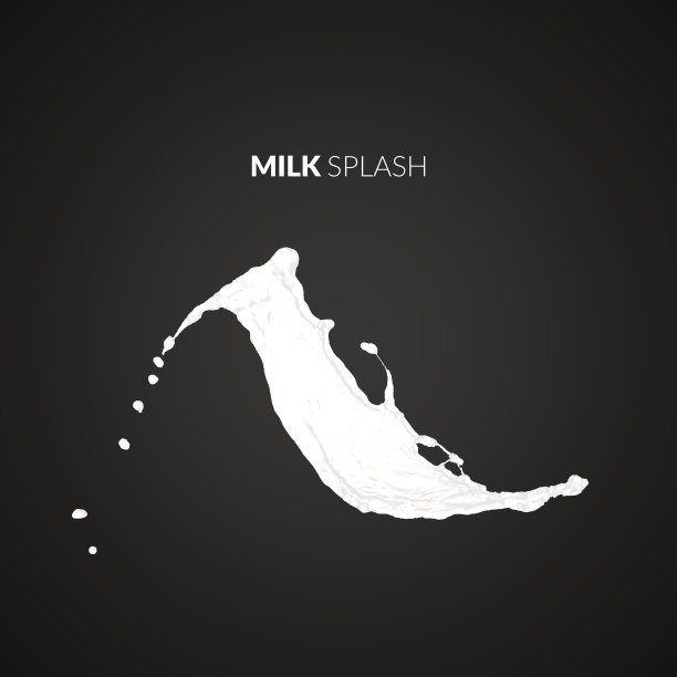 牛奶飞溅，孤立在黑色背景图片下载