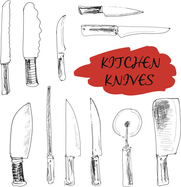 厨房刀具。图片下载