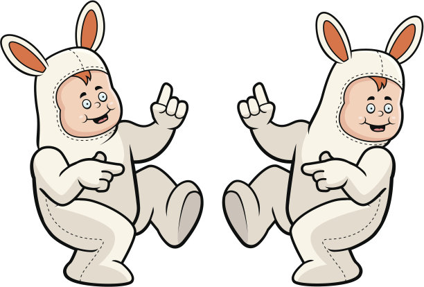 兔子插画素材ID：109124494