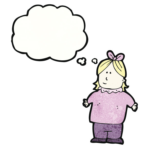 胖女人用思想泡泡卡通图片下载