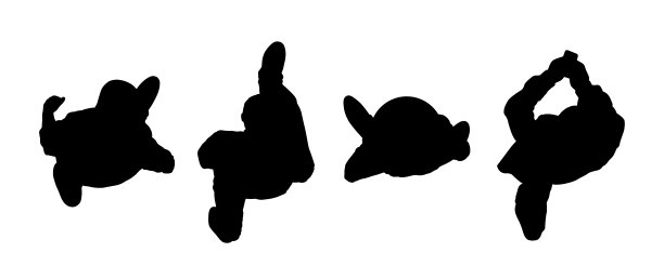 人们行走顶视图剪影集2图片下载