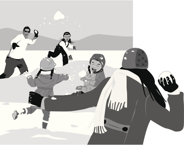 打雪仗图片下载