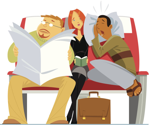 女子拥挤乘坐C航班图片下载