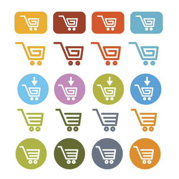 采购产品购物车，篮子，网页符号，图标集图片下载