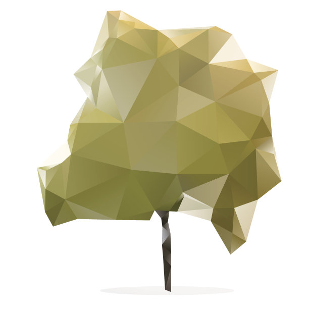 树多边形向量图片下载