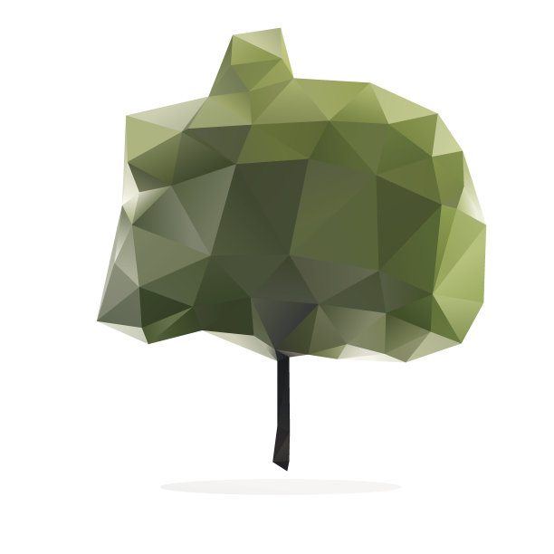 树多边形向量图片下载