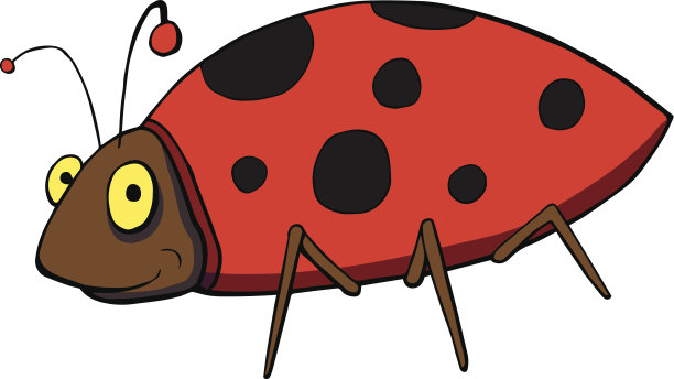 可爱的瓢虫卡通。矢量图图片下载