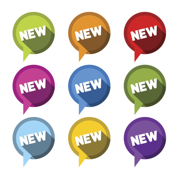 平面设计矢量贴纸-标签设置与新标题图片下载