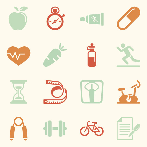 健身和健康图标-背景图片下载