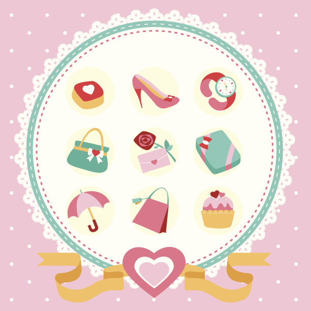 女性配件图标集图片下载