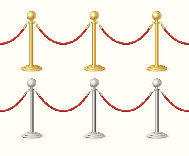矢量障碍绳金和银图片下载