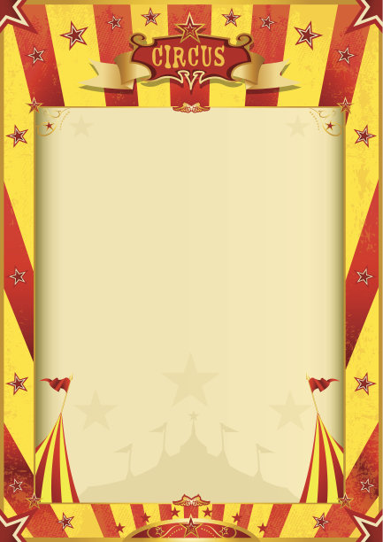 黄色和红色的垃圾马戏团海报图片下载