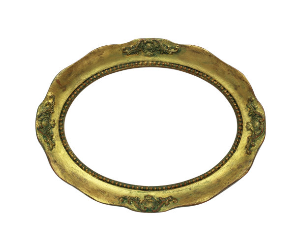 金镜框。孤立在白色图片下载