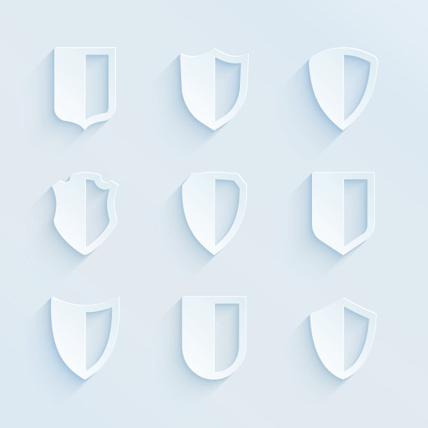 纸式盾构。矢量图标设置图片下载