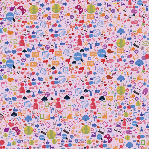 社交网络背景和媒体图标。矢量图图片下载