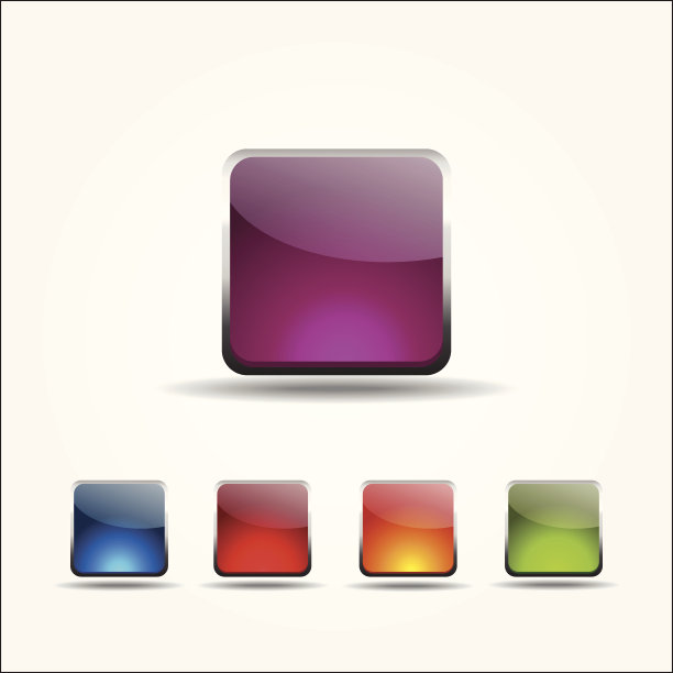 圆形矩形按钮图标设置图片下载