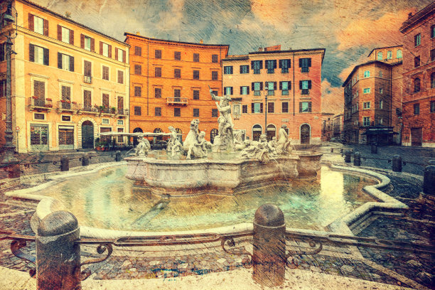 罗马纳沃纳广场。意大利。图片下载