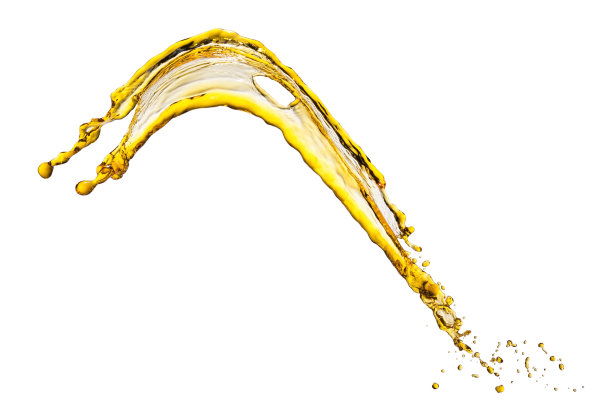 白色背景上的黄色液体飞溅图片下载