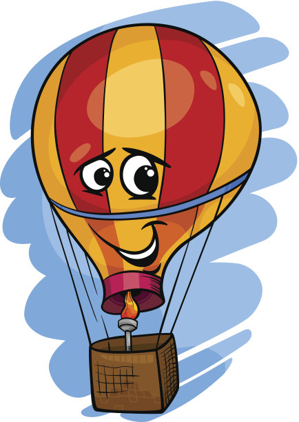 热气球卡通插图图片下载