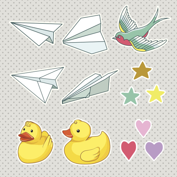 矢量图标设置儿童玩具图片下载