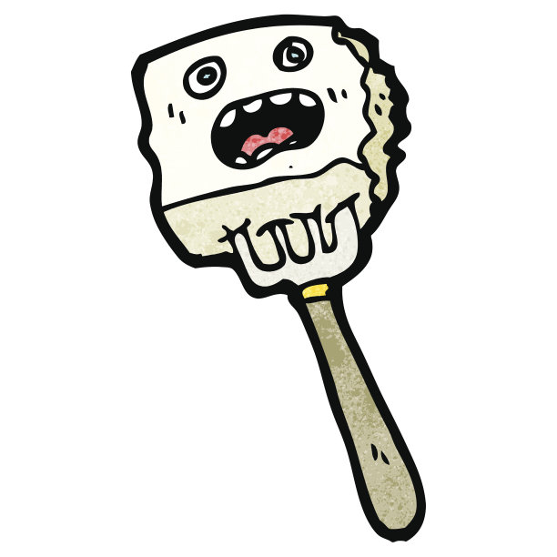 叉子上的食物卡通图片下载